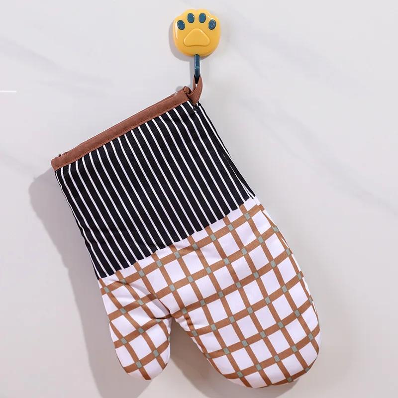 Cotton Print Anti-High Temperature Gloves Microwave Anti-Scald Baking Gloves Kitchen Oven Heat Insulation Gloves