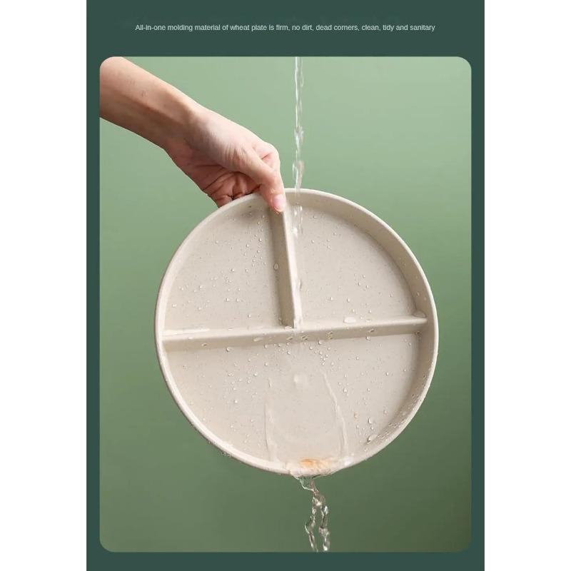 Разделенное блюдо на 3 диетические многоразовые круглые тарелки безопасная кухонная посуда порционные тарелки для взрослых 3 отделения микроволновая печь