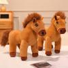 Pony Figure 2026 Horse Year Mascot PP Cotton Filled Detailed Horse Ornament Brown Foal Doll Sculpture Desktop Bedside Car Decor