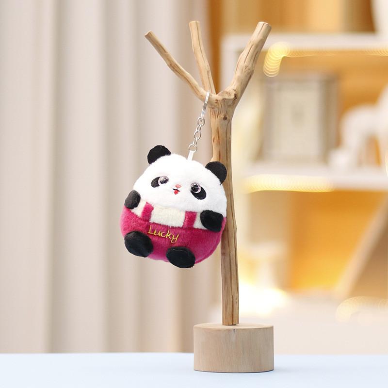 Panda Keychain Fat Cute Cartoon Girl Backpack Decoration Hanging Plush Doll Gift