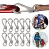 10Pcs Mini SF Carabiner Clips Metal Small Locking Carabiners Spring Hanging Buckles Snap Spring Clip Keychain for Camping Travel