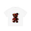 Crewneck T Shirt Black Colorful Patchwork Teddy Bear Graphic Print Casual Streetwear Fashion Unisex Top for Men and Women Daily Wear Outfit