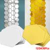 3/36Pcs 3D Mirror Wall Stickers Acrylic Hexagon Self Adhesive Tiles Decal Removable DIY Home Living Room Decor Wall Stickers