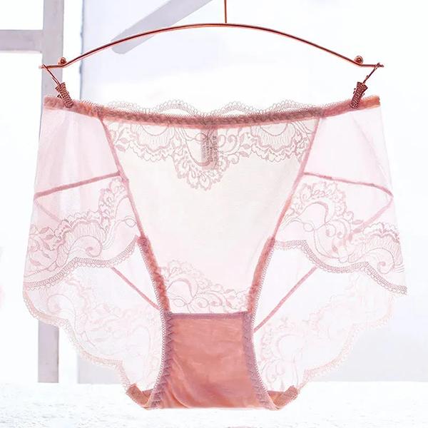 WTEMPO Большой размер, однотонное кружевное нижнее белье со средней талией, женские тонкие хлопковые дышащие повседневные дешевые сетчатые трусы с промежностью