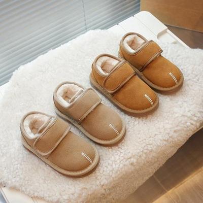 Хлопковая обувь с флисом зимние сапоги для девочек