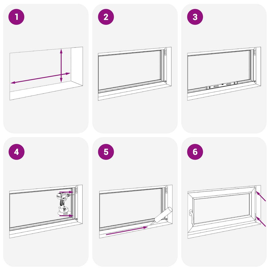 Basement Window RISOR 80 x 70 cm PVC and Glass Anthracite