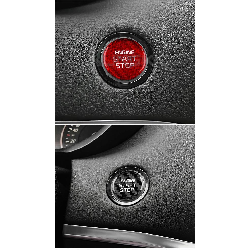 Real Hard Carbon Fiber Sticker For Kia Stinger 2019 2020 2021 2022 2023 Car Start Engine Stop Button Cover Interior Trim