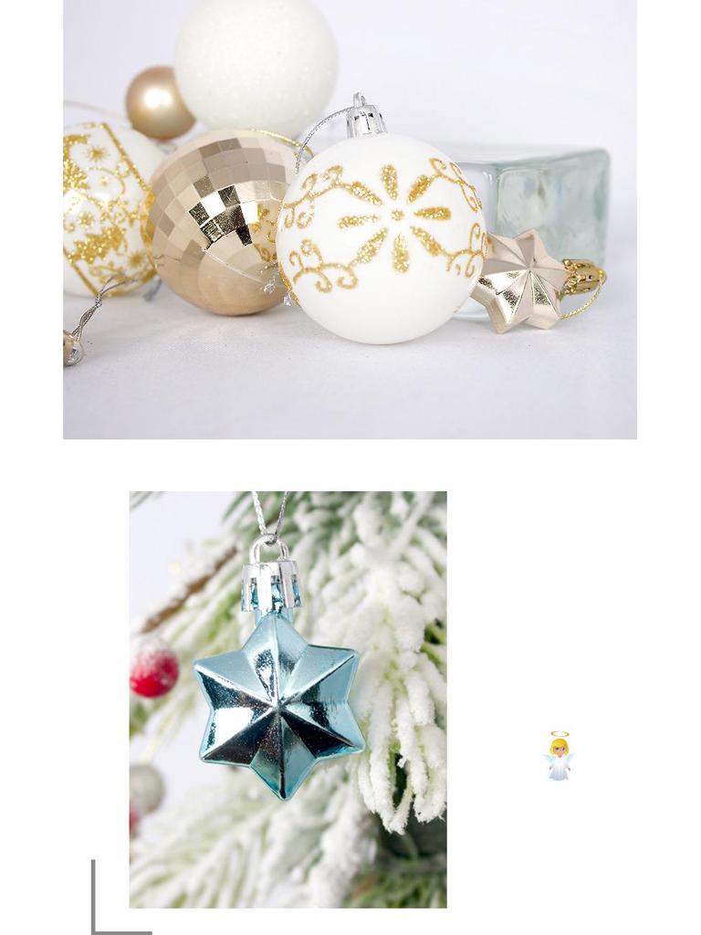 44 шт. расписных елочных шаров особой формы 3-6 см, гальванизированные пластиковые украшения