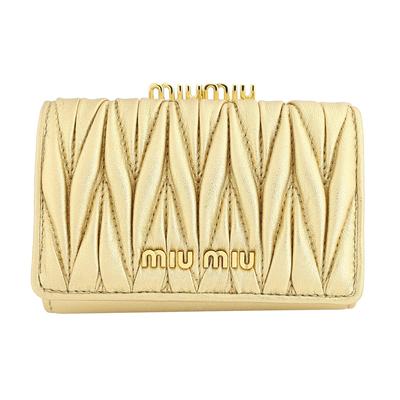 Кошелек MIU MIU Trifold 5ME005 N88 F0522 Маленький кошелек Gold Gold [Miu Miu] [Товар]