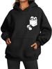 Women's Fall/Winter Warm Panda Printed Oversized Fleece-Lined Hoodie Women's Fashion Hoodie
