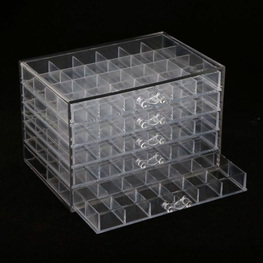 120Grids Jewelry Storage Box Acrylic Nail Art Organizer Box Jewelry Transparent Box  Vanity