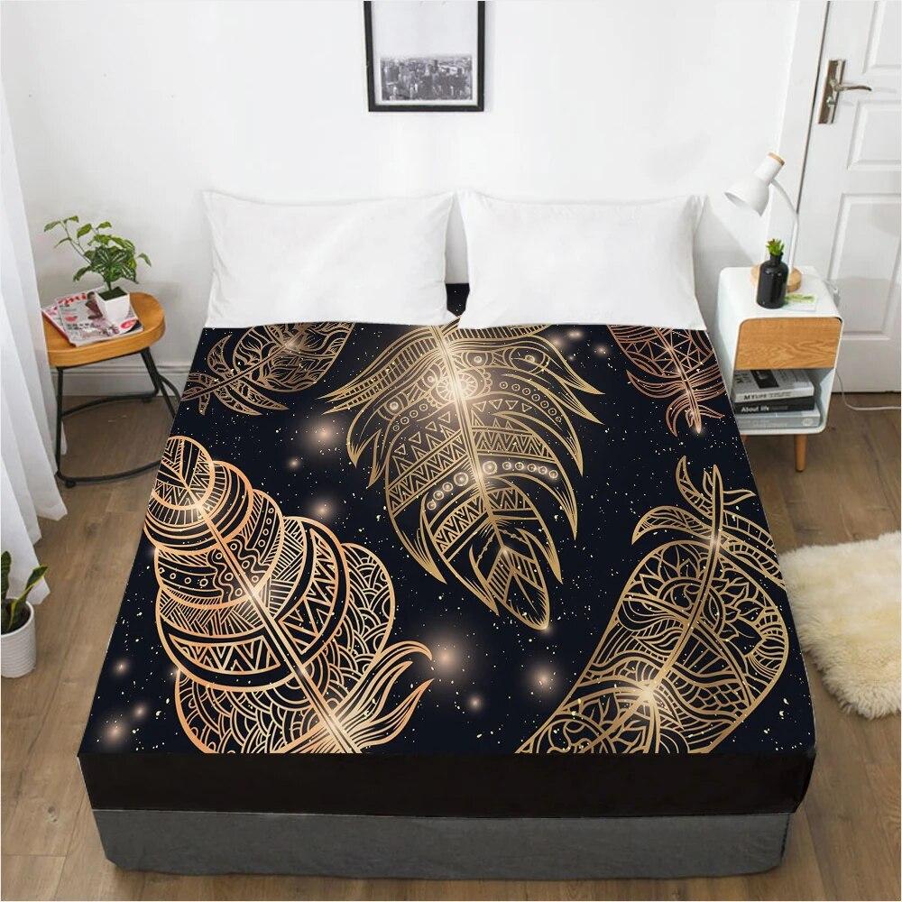 Customize Fitted Sheets Mattress Cover With Elastic Band 3D Bedsheet Linens 160x200 90x200 Bed Sheet Bedding Bohemia