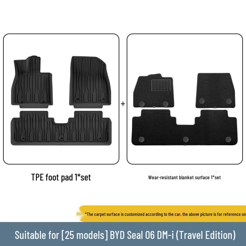 24-26 BYD Seal 06 DM-i Водонепроницаемые напольные коврики и вкладыш в багажник из TPE