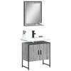 VidaXL Set of 2 Bathroom Cabinets, Vanity Unit with Shelf and Mirror, Toilet Storage Cabinet, 3214337