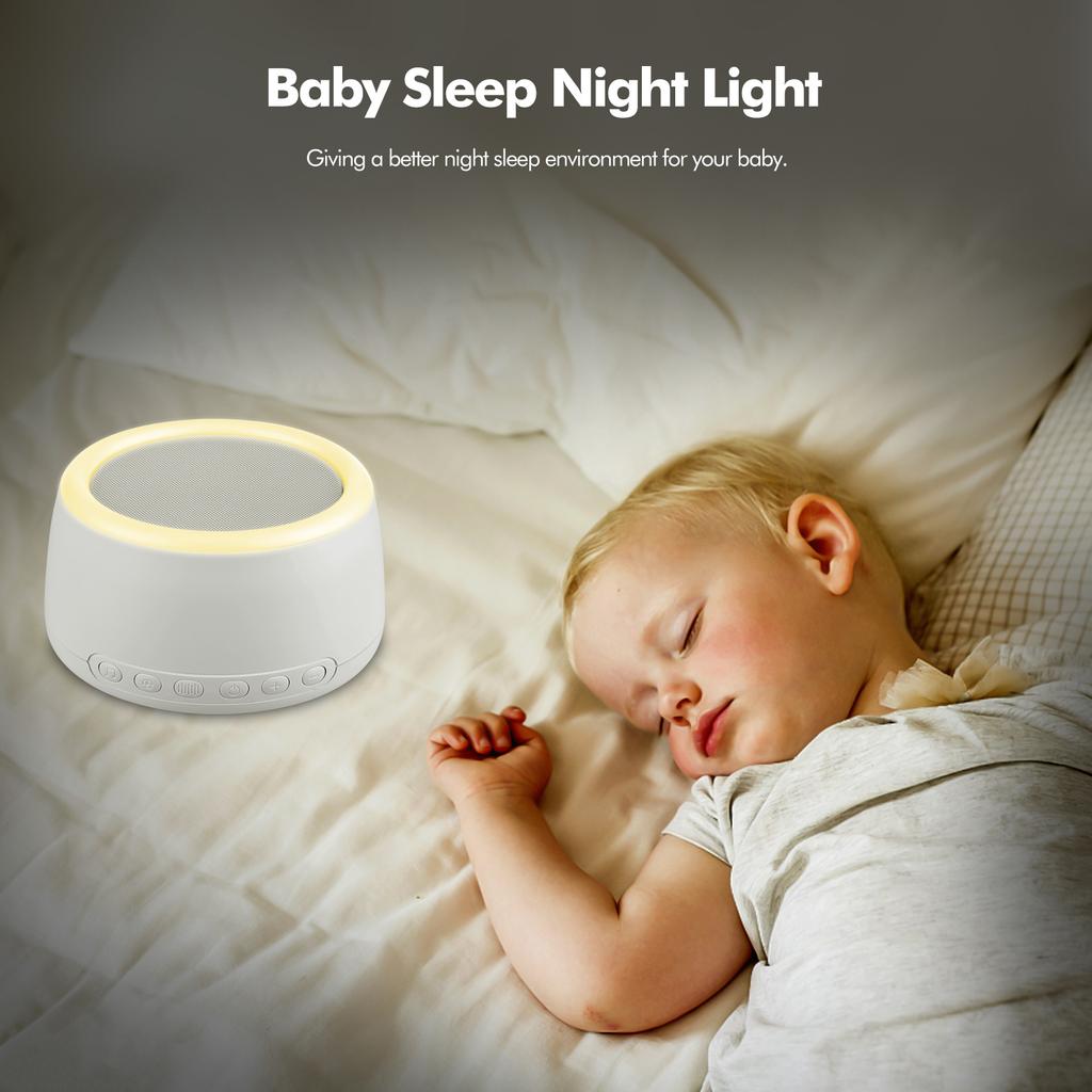 Desktop Rechargeable White Noise Machine Sleep Therapy Sound Machine 30 Soothing Sounds 30min/60min Timer/Loop Playback BT Connection with Colorful