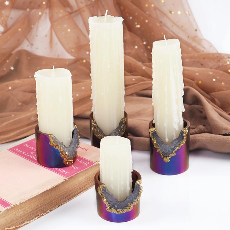 Силиконовая форма для подсвечника, держатель для чайной свечи, кристаллическая форма для эпоксидной смолы, ремесло «сделай сам»