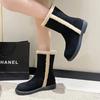 Fashion Winter Short Plush Mid-Calf Boots 2024 Hot Sale Ladies Shoes Slip-on Women's Boots Fashion Turned-over Edge Casual Boots Women