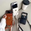 Чехол-ремешок через плечо для телефона Samsung Galaxy Z Flip 5 4 3 5G Flip5 Flip4 Flip3 Кошелек с держателем для карт Чехол из искусственной кожи