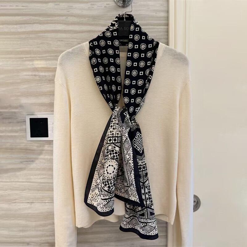 NINA SOLOR Lightweight Double Georgette Silk Scarf