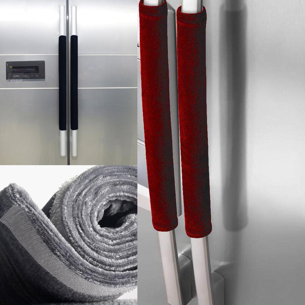 Чехол на ручку из ткани Чехол на ручку двери Фланелевый чехол на ручку холодильника Перчатки Аксессуары для домашнего инструмента Чехол на ручку двери двухдверного холодильника
