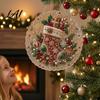 Handmade Festive Ornament Materials Christmas Faux Pearl Painting Suncatcher Kit Cute Santa Snowman Tree 3D Beaded DIY Art Set Ornament Holiday