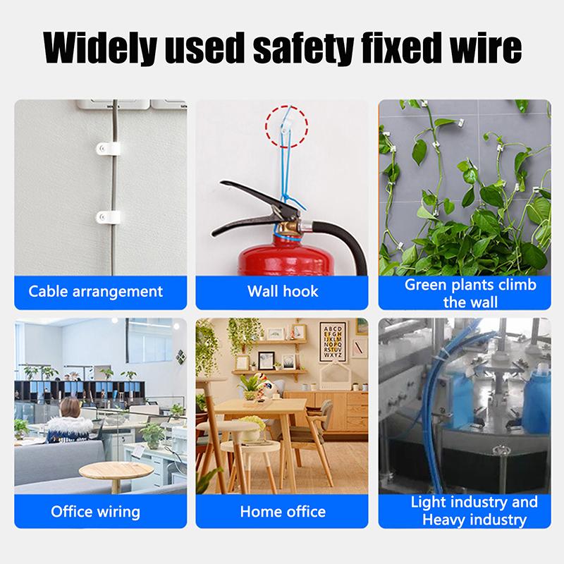 100Pcs/Pack U-Type R-Type Nylon Clamp Cable Clips Plastic Hose Fasteners Mount Fix Hardware Electrical Fitting Wire Management