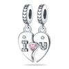 925 Silver Valentine's Day Love Pink Series Beads Suitable For Pan Bracelet Diy Anniversary Jewelry Gift