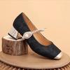 Single Shoes Women's New Summer Comfortable Medium Heel Mary Jane Shoes Soft Sole Soft Surface Thick Heel with Skirt