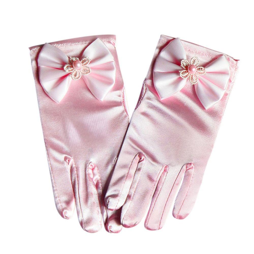 Dance Performance Stage Gloves Full Finger Mittens Wedding Flower Girl's Gloves Princess Gloves
