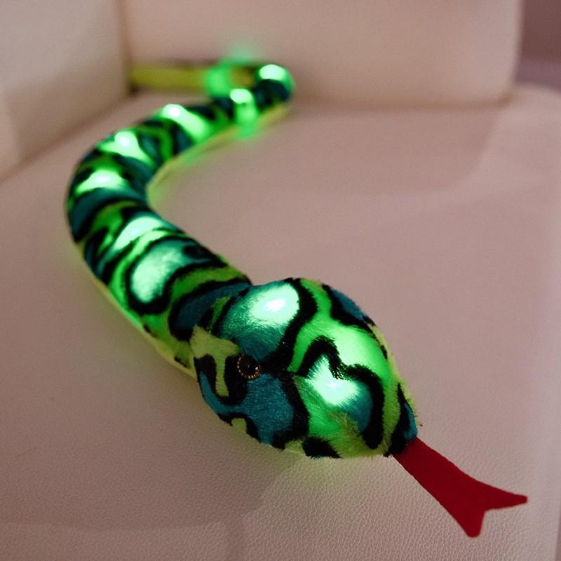 Glowing Snake Plush Toy Cartoon Stuffed Animal Doll Room Decoration Kids Gift