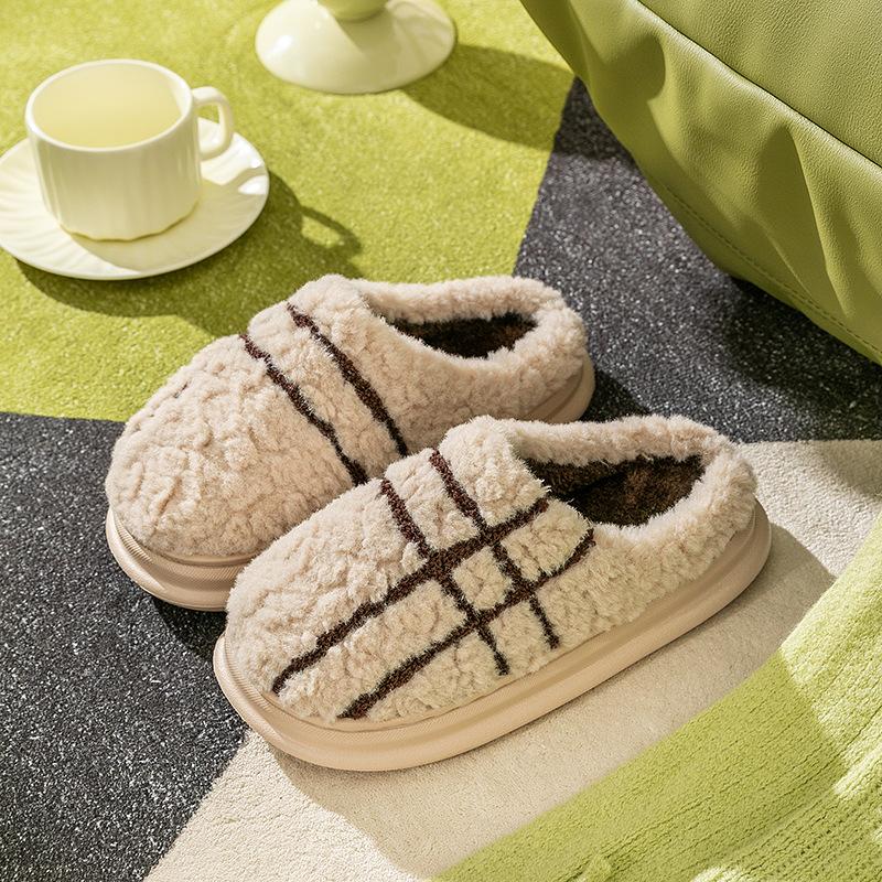 Хлопковые тапочки на подошве EVA женские зимние домашние комнатные парные на толстой подошве нескользящие пушистые туфли теплые хлопковые туфли мужские