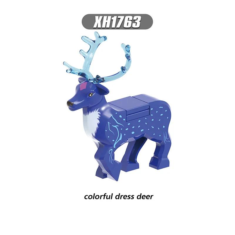 Christmas Elk Reindeer Deer Figures Animals Building Blocks Blocks Playthings Ideal for Children Children Xmas Toy Animals Block Christmas Gifts
