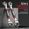 52 In 1 Tiger Wrench Socket Works Universal Ratchet Spline Bolts Sleeve Rotation Hand Tools 360 Degree Multipurpose Tools