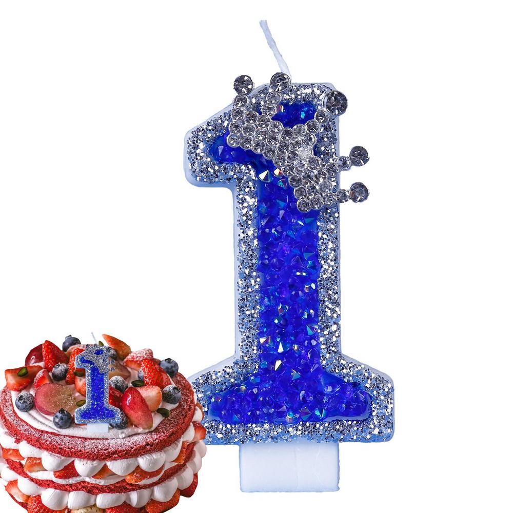 Синие свечи на день рождения, блестящие синие свечи для торта, 3D-фигурные украшения для торта, украшения для свадеб, тематических вечеринок