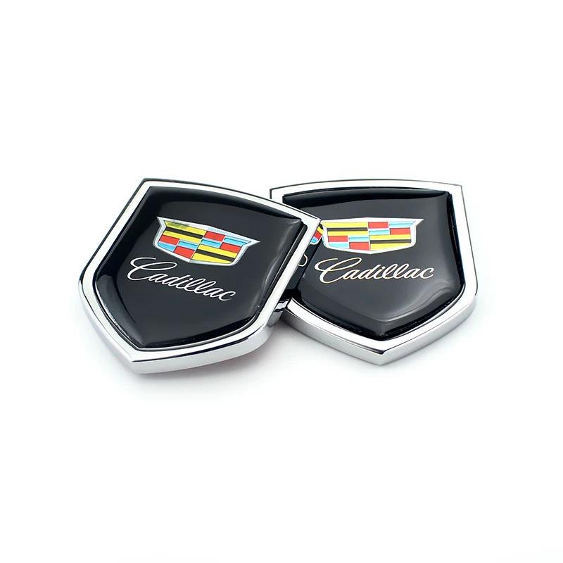 2 шт. Сплавные наклейки на окна автомобиля, боковые эмблемы на крыло для Cadillac Escalade CT4 BLS ATS CTS DTS XLR XTS Deville Seville XT5 CT5