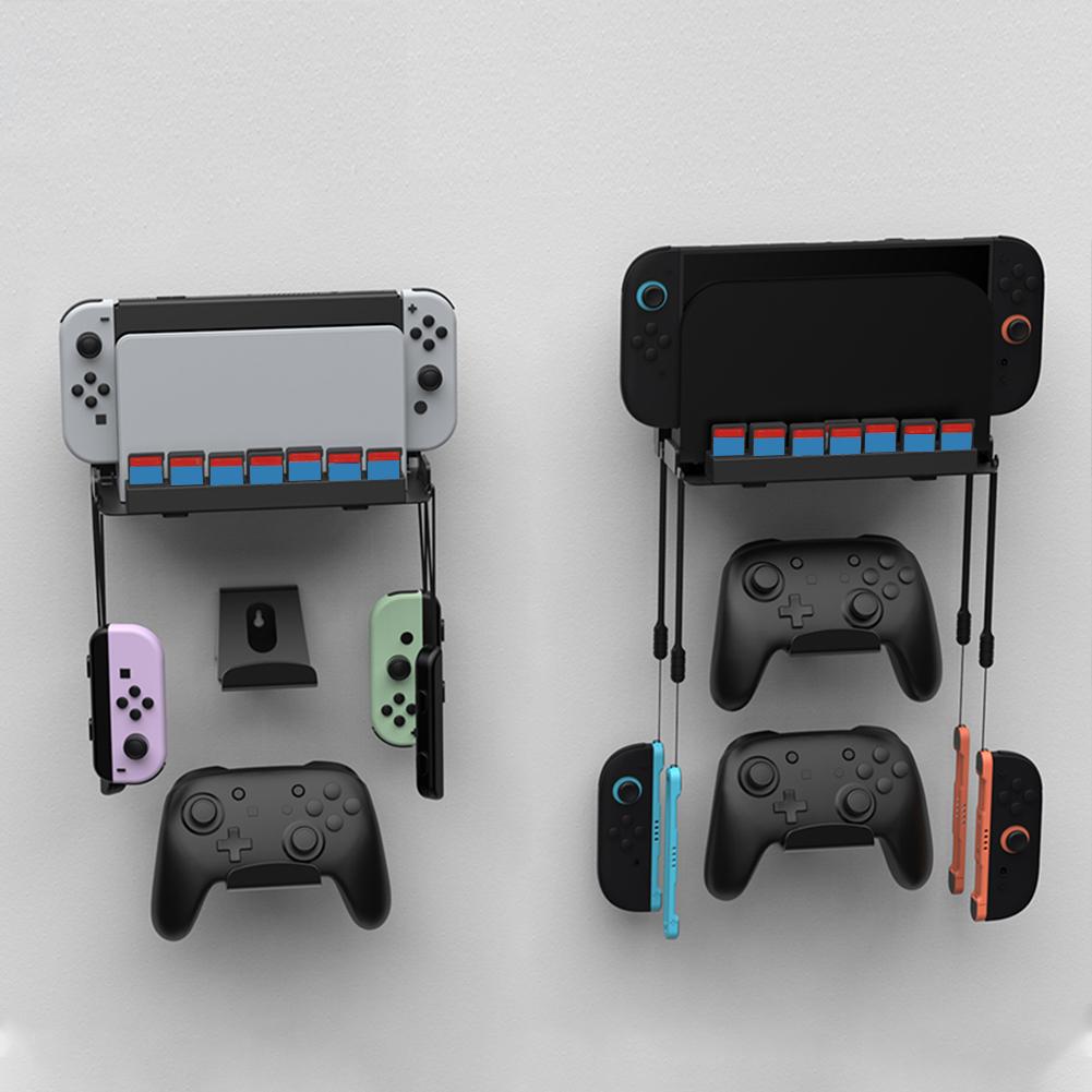 Wall Mount with Game Card Slots and 4 Joy-Con Hanger Metal Wall Bracket Storage Organizer for Nintendo Switch2