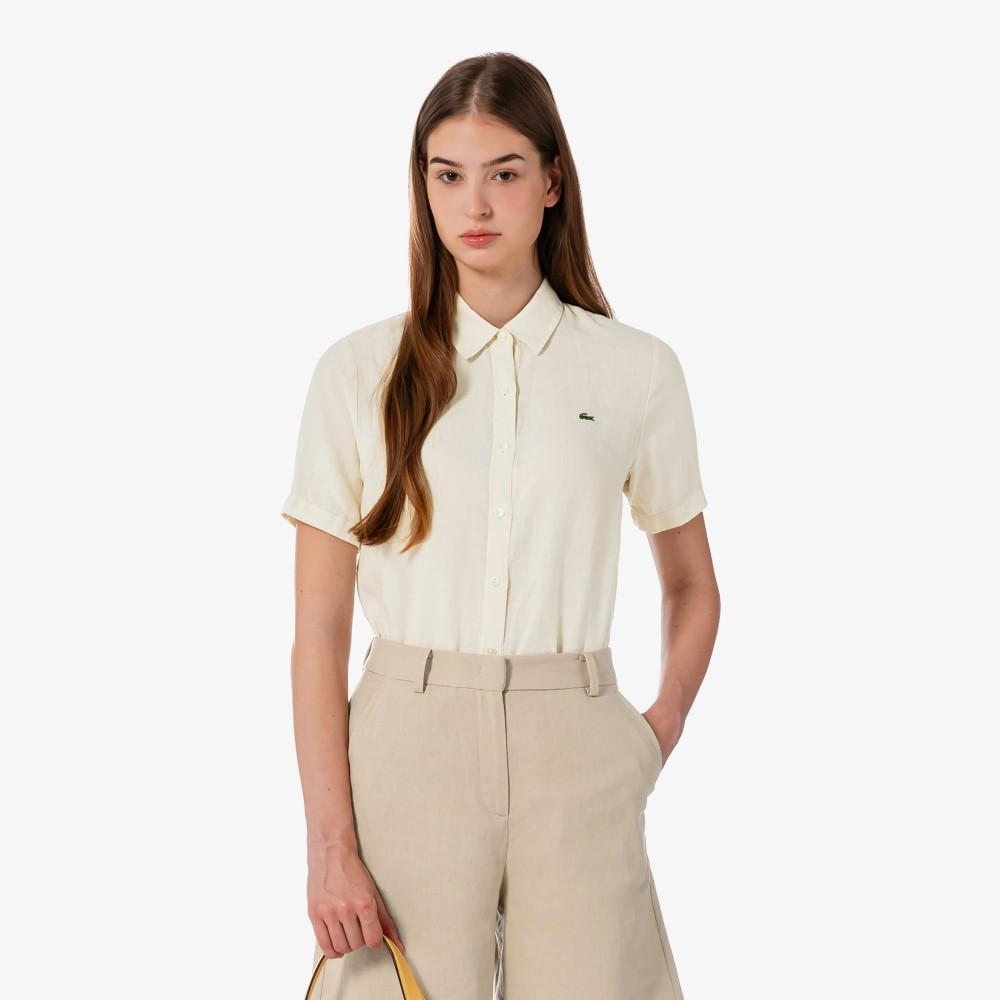 Lacoste Женская новая рубашка с коротким рукавом, обычный крой CF139E-56G056