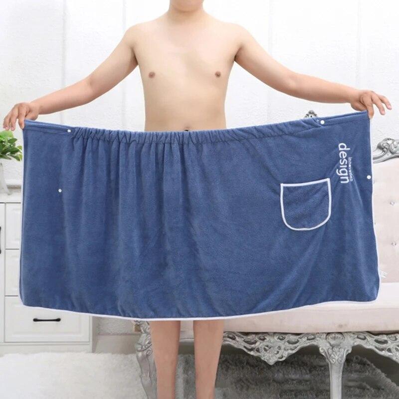 Fashionable Men's Two-piece Set of Bath Towels, One Pair of Household Coral Velvet, Absorbent and Wearable, Can Wrap Towels, Bath Towels