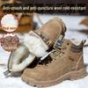 Men's Steel Toe Winter Work Boots - Anti-Smash, Anti-Puncture, Insulated Safety Shoes for Construction.