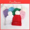 Plush Solid Color Ball Knitted Cap Breathable For Fall Season Gift Fashion