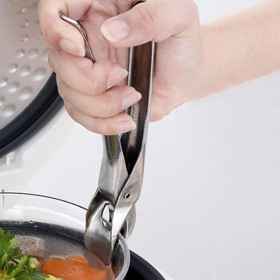 Зажим для захвата кастрюли Эргономичная ручка Кухонные принадлежности Зажим для тарелки из нержавеющей стали Держатель для горячей чаши Практичный против ожогов