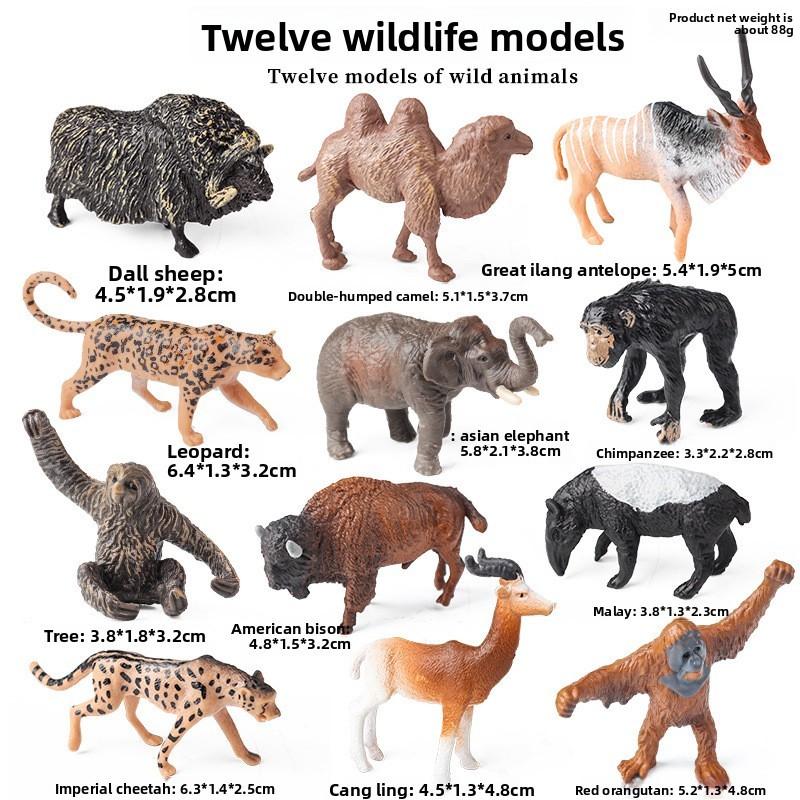 Miniature Wild Animal Figurines Collection With Static Plastic Figures For Home Display And Gift