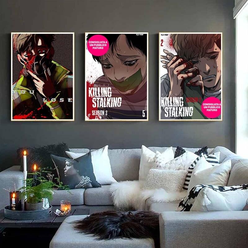 Белая бумага аниме Killing Stalking плакат манга персонаж живопись картина настенные художественные принты украшение для гостиной домашний декор
