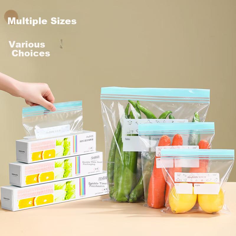 Food-Grade Sealed Fresh-Keeping Bags Camping Storage Snack Sealed Bags Large Refrigerator Storage Bags 15 Pieces