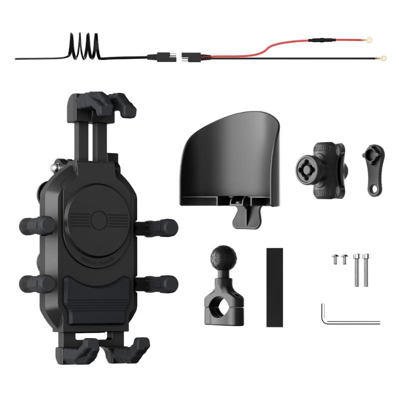 Motorcycle Phone Holder 15W Wireless Charging Fast Charging Stand Cellphone Support