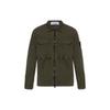 FW23 Organic Cotton Washed Vintage Solid Logo Double Pocket Collar Long Sleeve Shirt Jacket Men Jackets Olive-Green 7915102WN-V0158