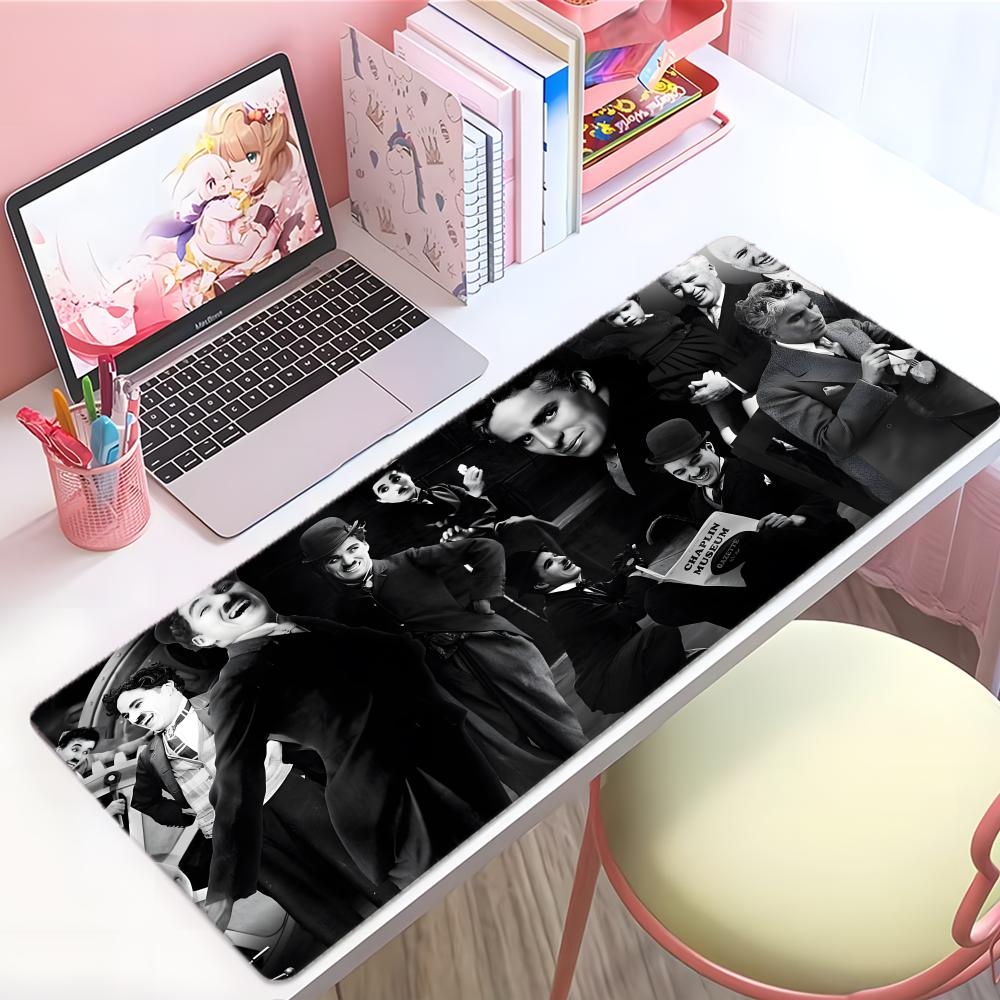 Classic Funny Actor CCharlie Chaplin Mouse Pad Large Thick Desk Pad Stitched Edges Gaming Mouse Mat For Pc