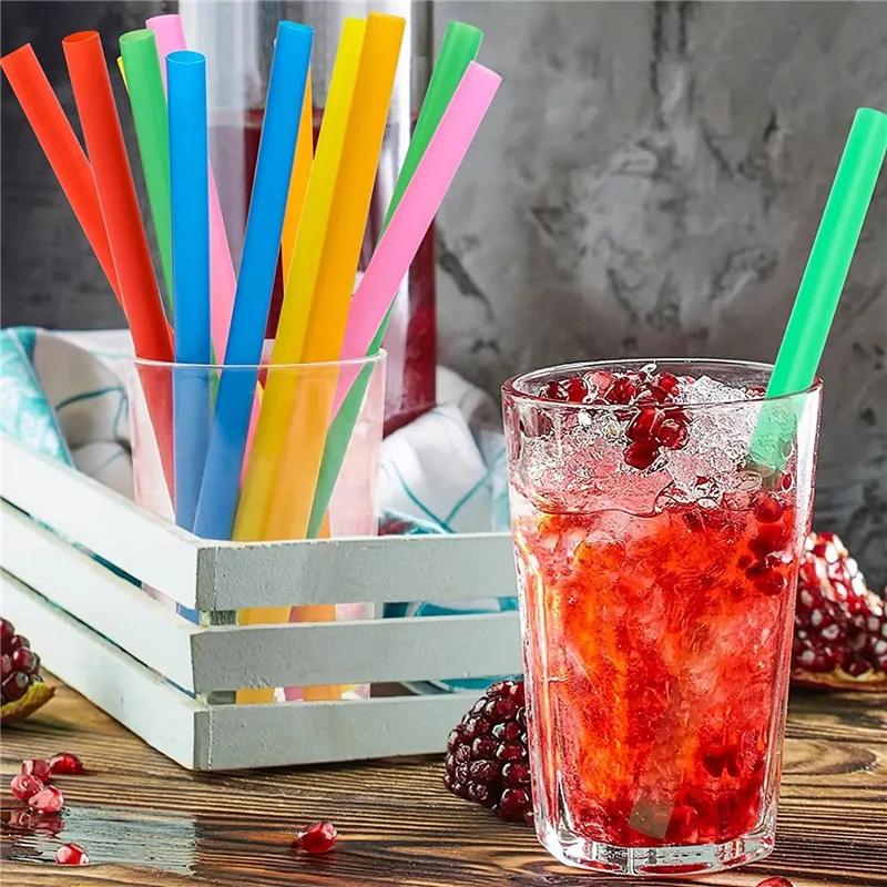 300PCS Colorful Plastic Disposable Large Drinking Straws For Pearl Bubble Milk Tea Smoothie Drink Party Supplies Bar Accessories