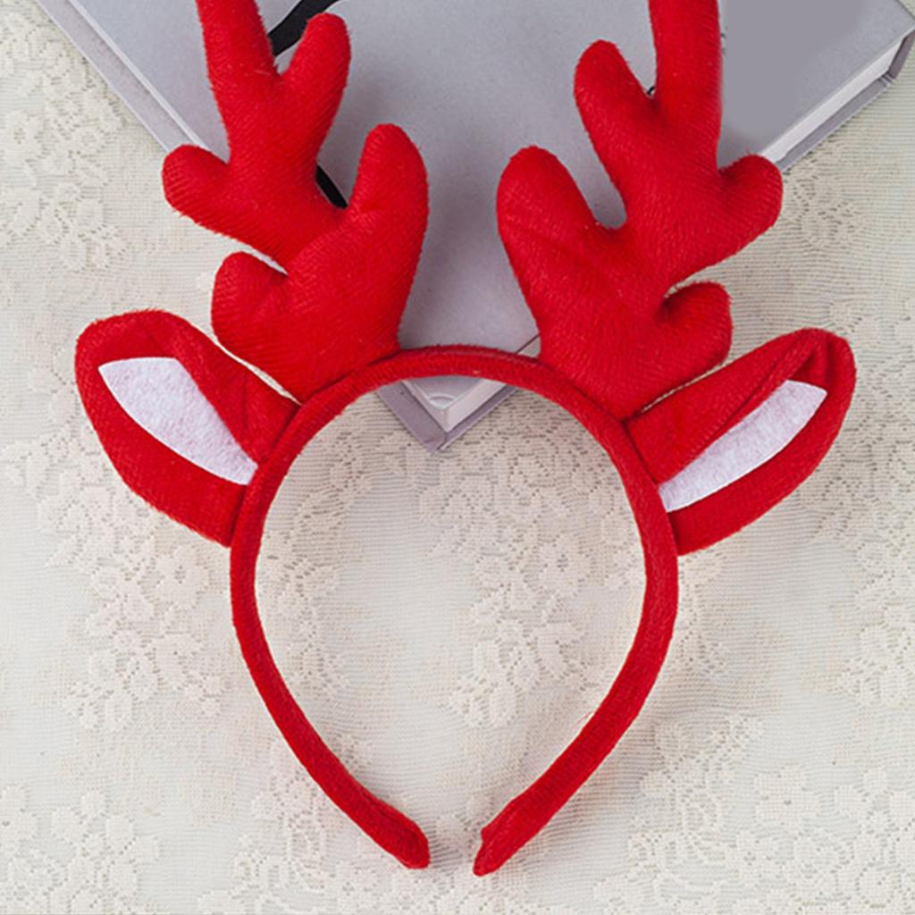 Festive Deer Antler Headband with Ears Comfortable Christmas Headwear Hairpiece Decoration for Family Gatherings