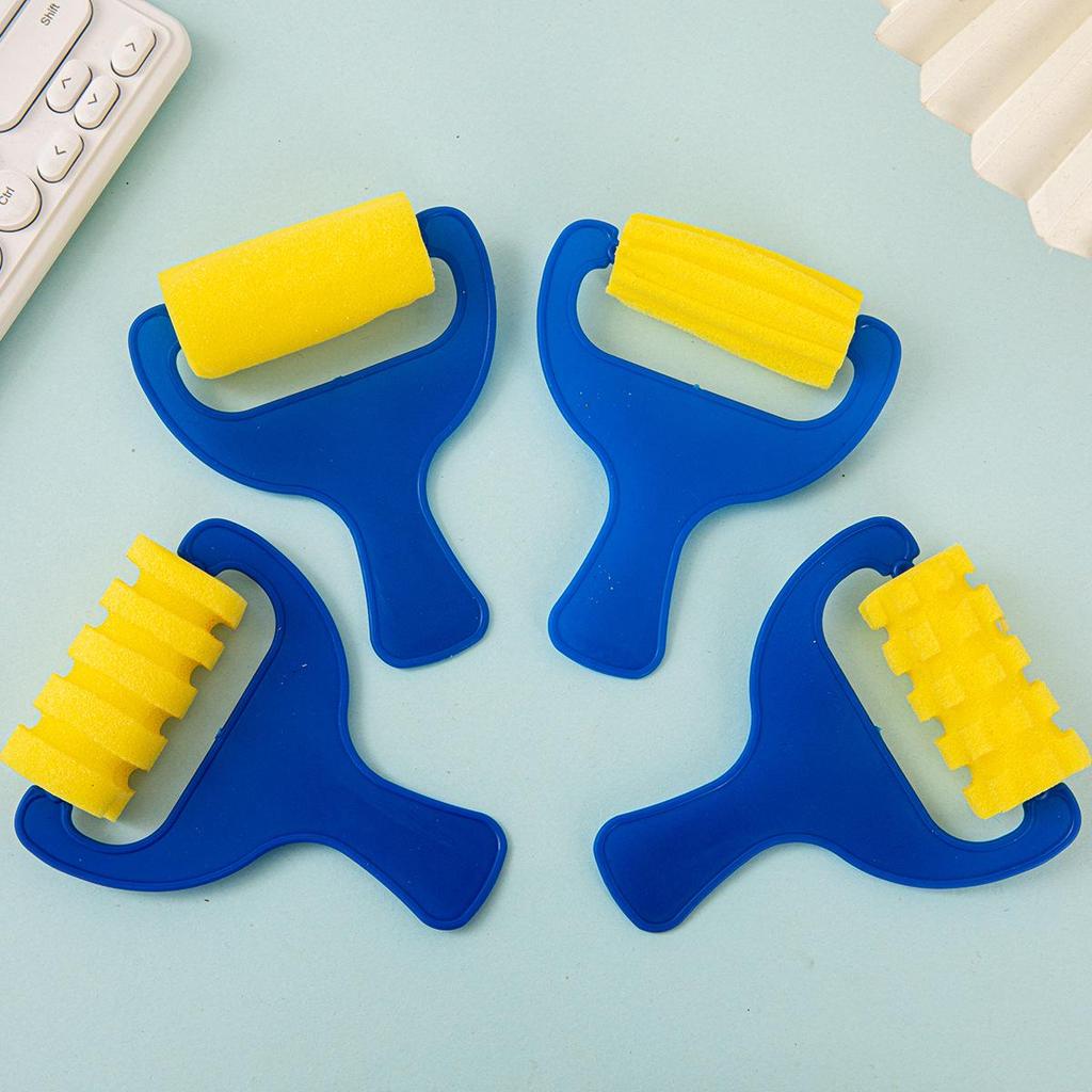 Children's DIY Sponge Painting Brush & Stamp Set for Graffiti Art
